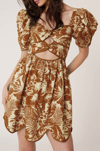 Robe Babydoll Santa Barbara - Marron