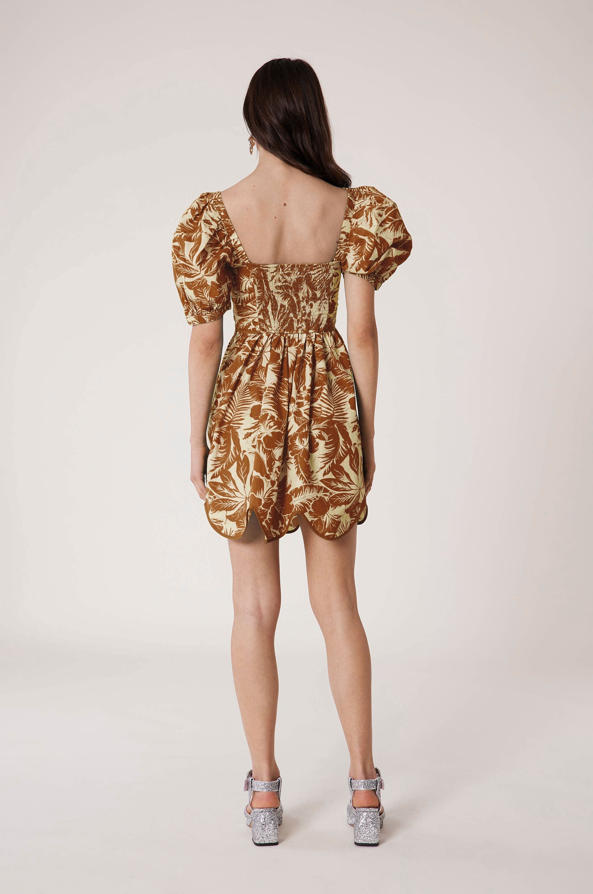 Robe Babydoll Santa Barbara - Marron