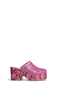 Sabot à talon à imprimé seprent 90 - Rose