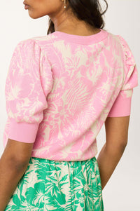 Pull en maille tricotée à motif - Multicolore