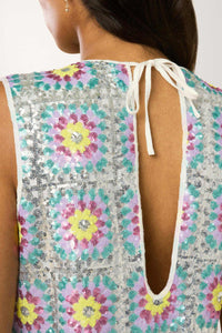 Robe longue à paillettes Patch - Multicolore