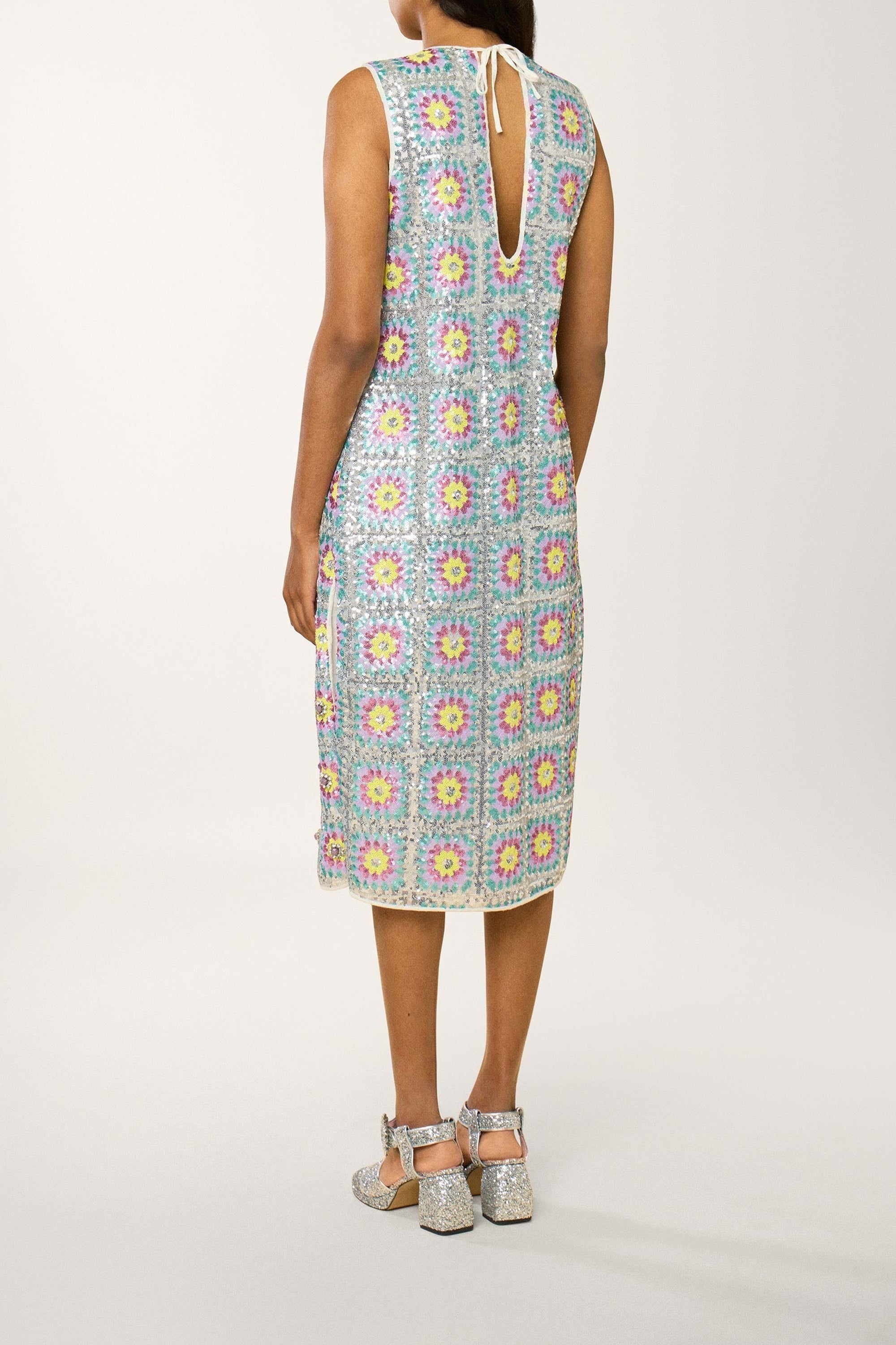 Robe longue à paillettes Patch - Multicolore