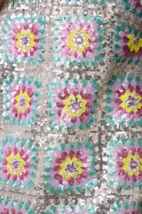 Robe courte à paillettes - Multicolore