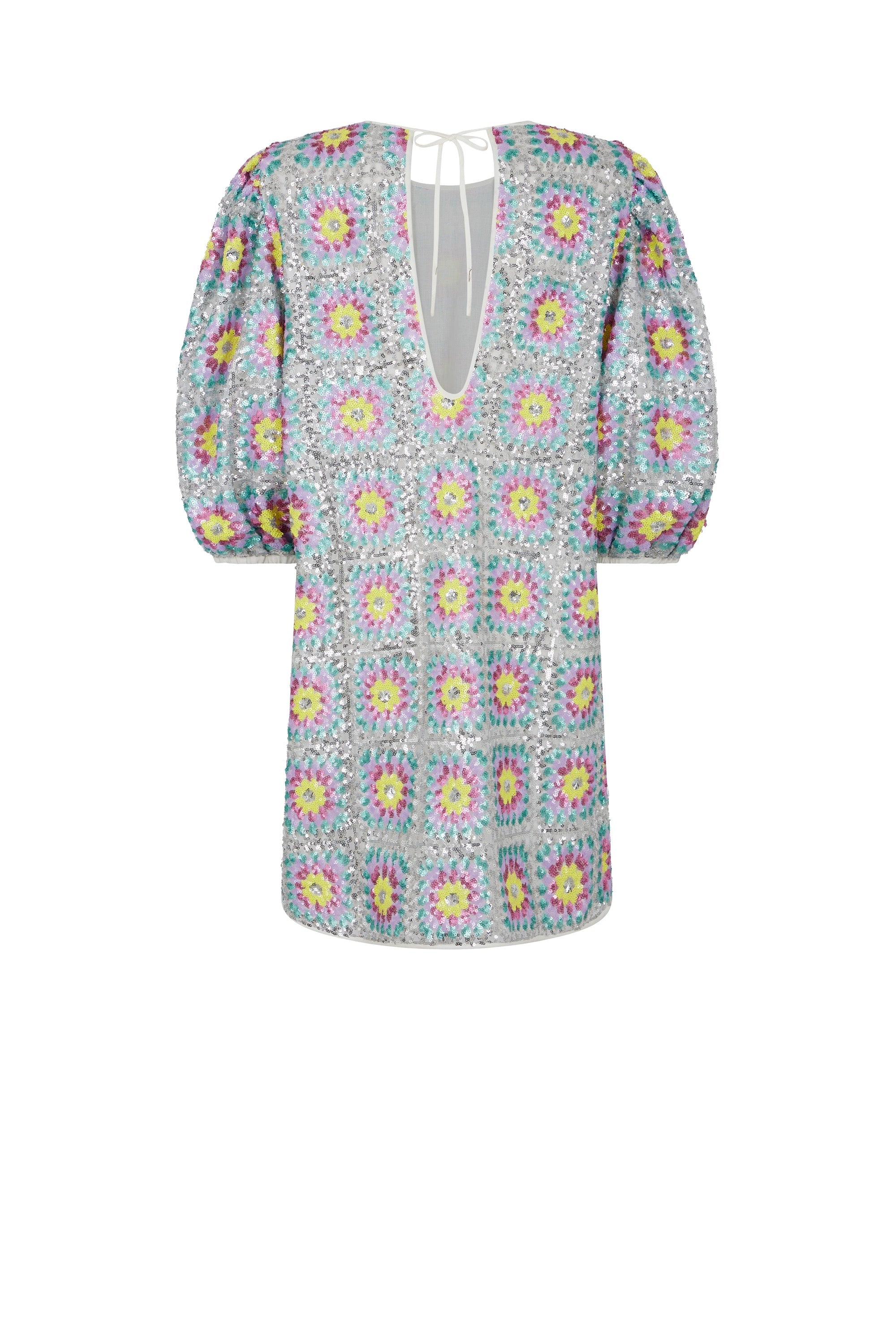Robe courte à paillettes - Multicolore