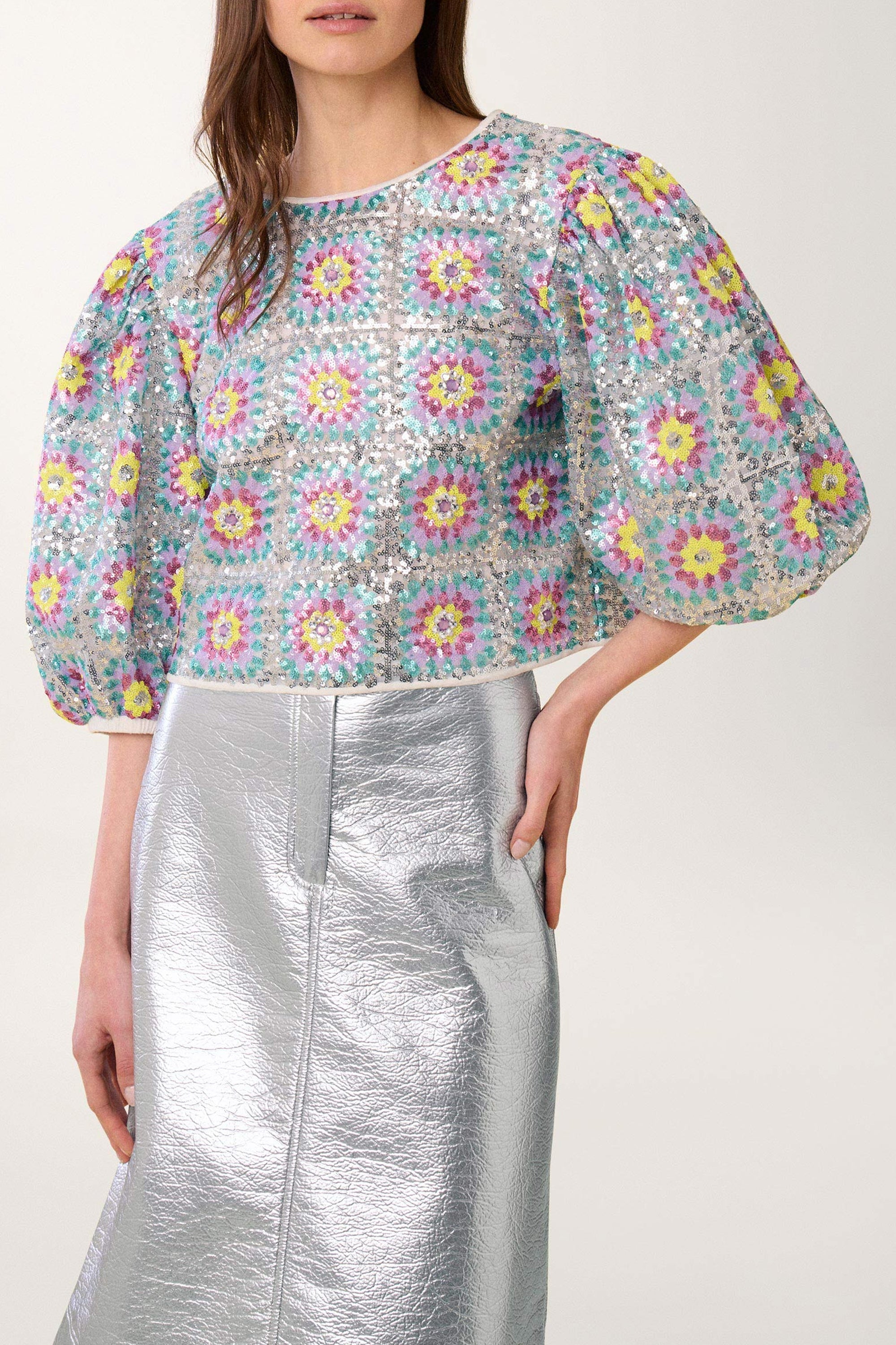 Top Patch à paillettes - Multicolore