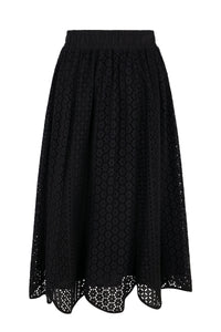 Jupe longue à dentelle - Noir