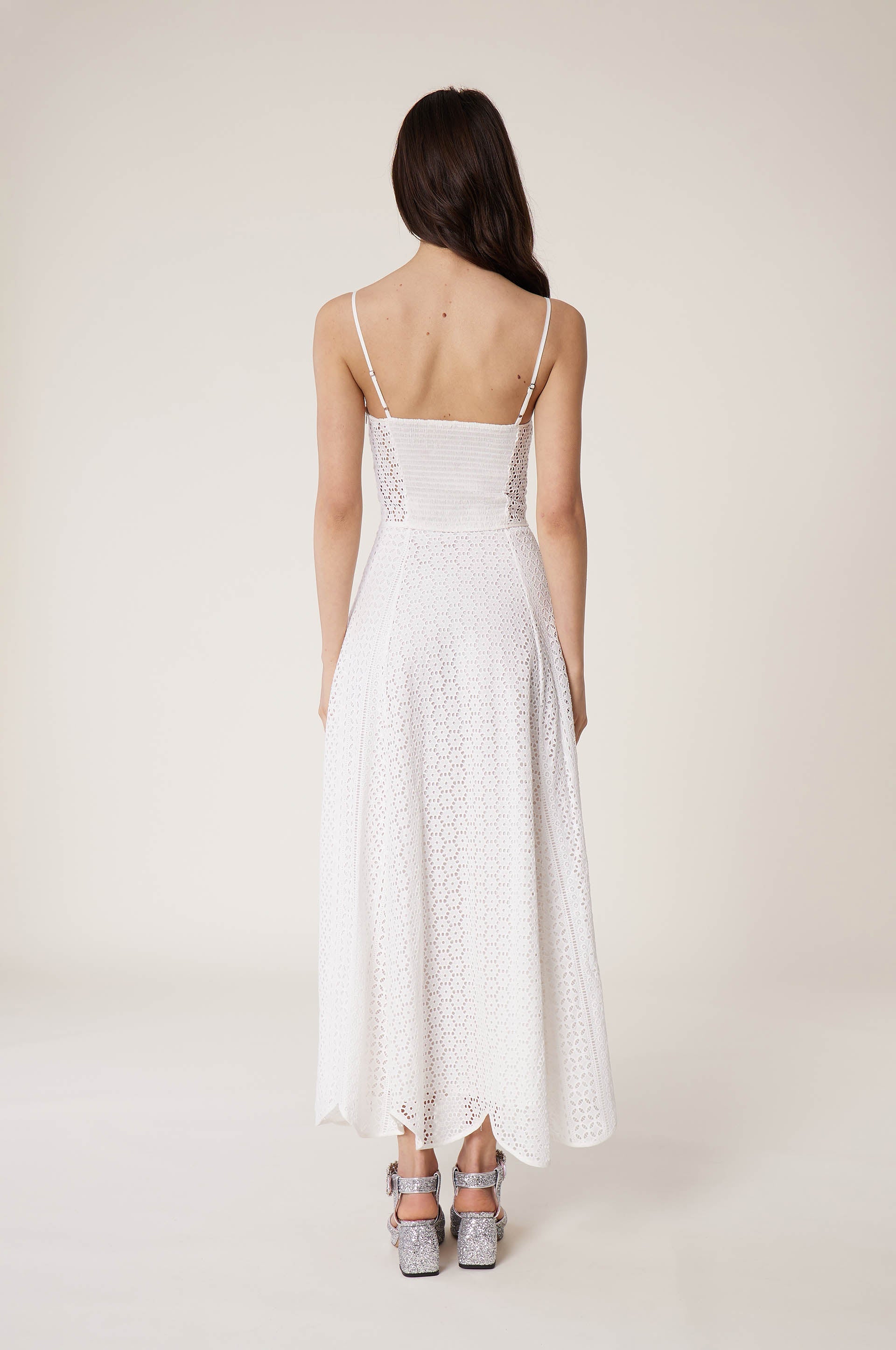 Robe bustier à dentelle - Blanc