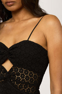 Robe bustier à dentelle - Noir