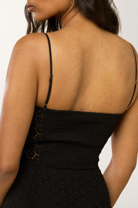 Robe bustier à dentelle - Noir