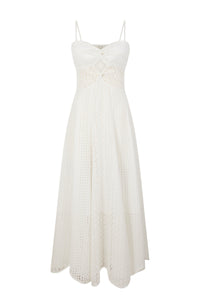 Robe bustier à dentelle - Blanc