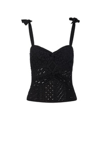 Top à dentelle - Noir
