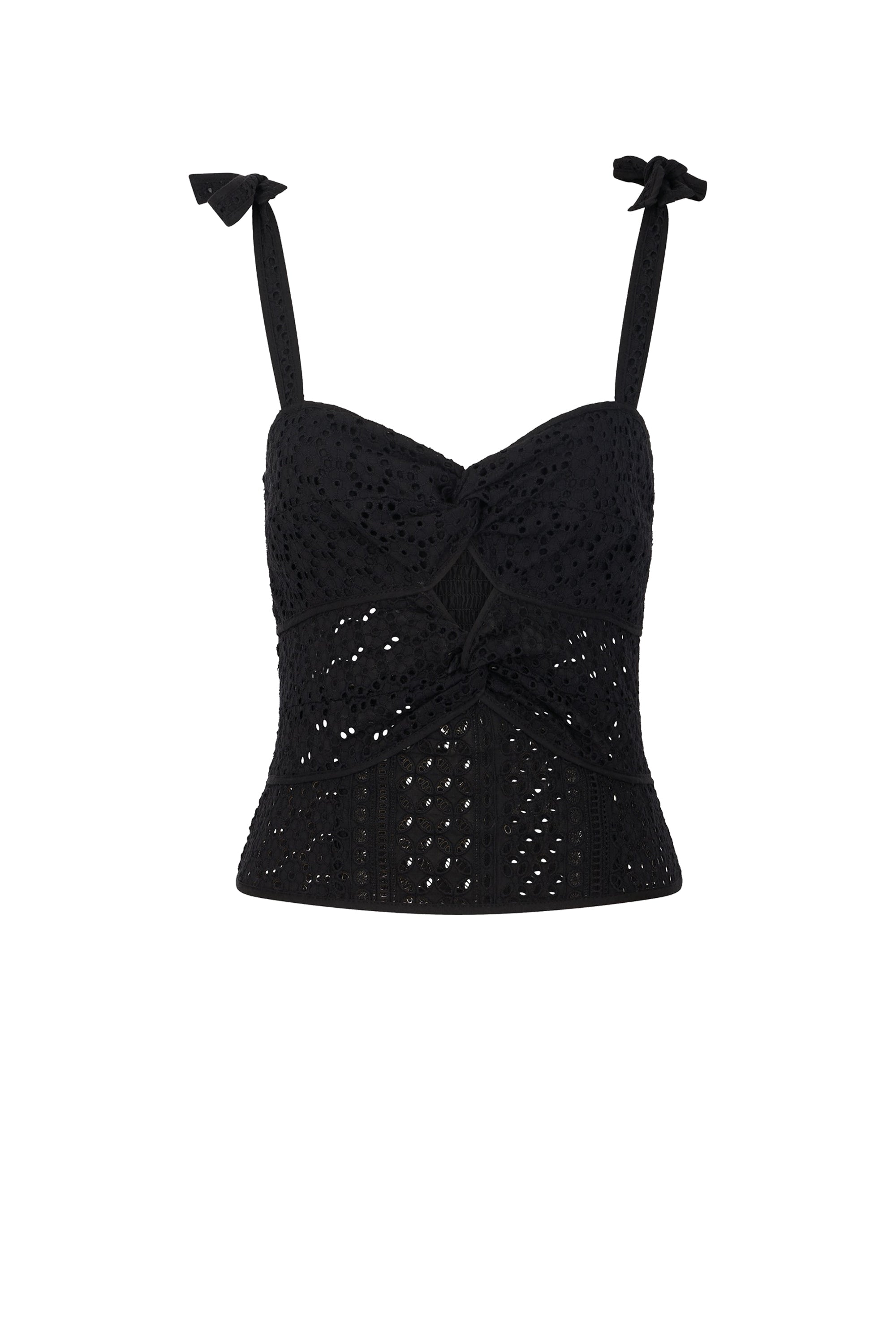 Top à dentelle - Noir