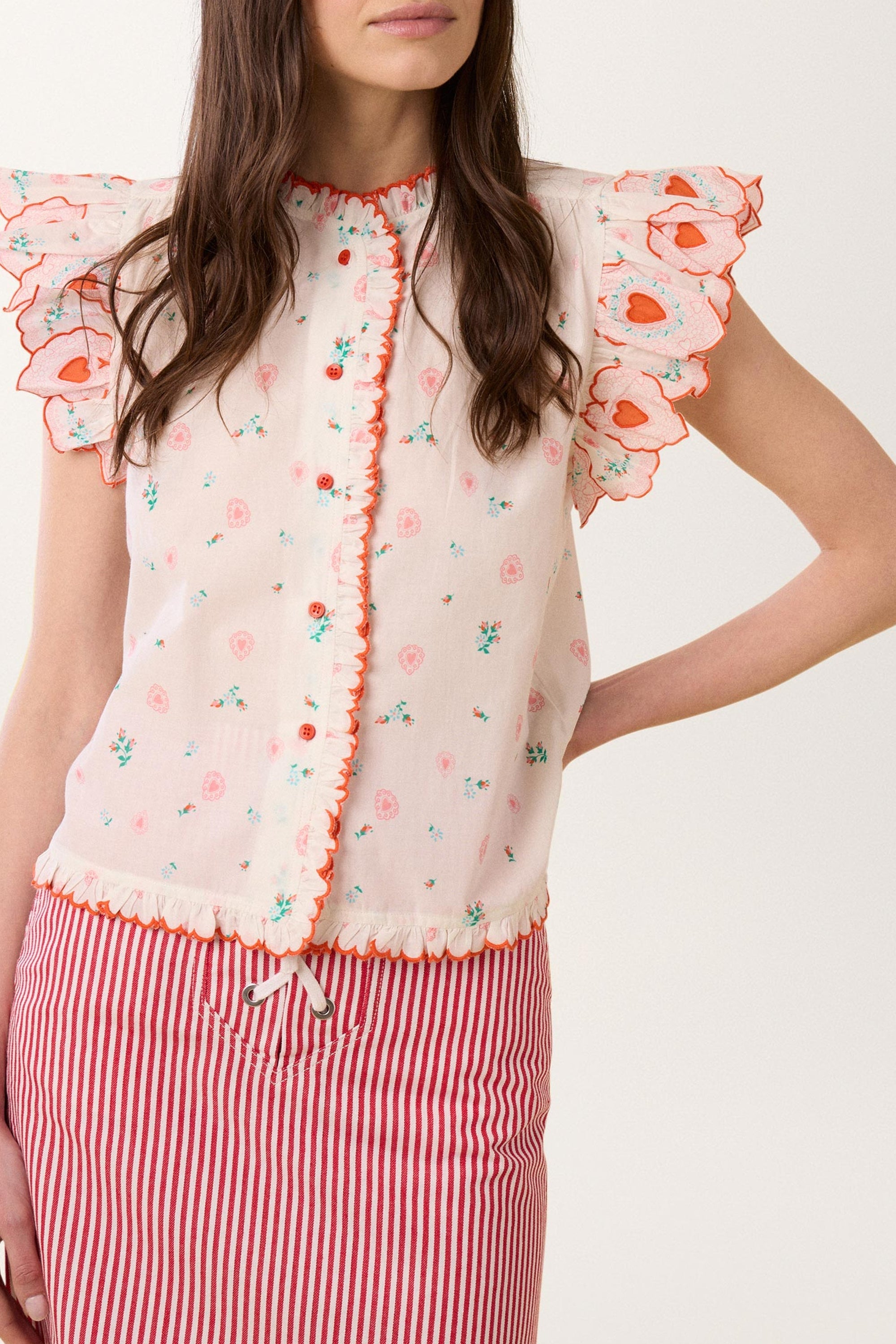 Chemise à volants Ste Valentine - Multicolore