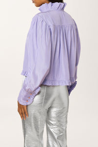 Chemise à col plissé Vintage - Violet