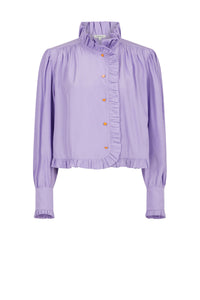 Chemise à col plissé Vintage - Violet