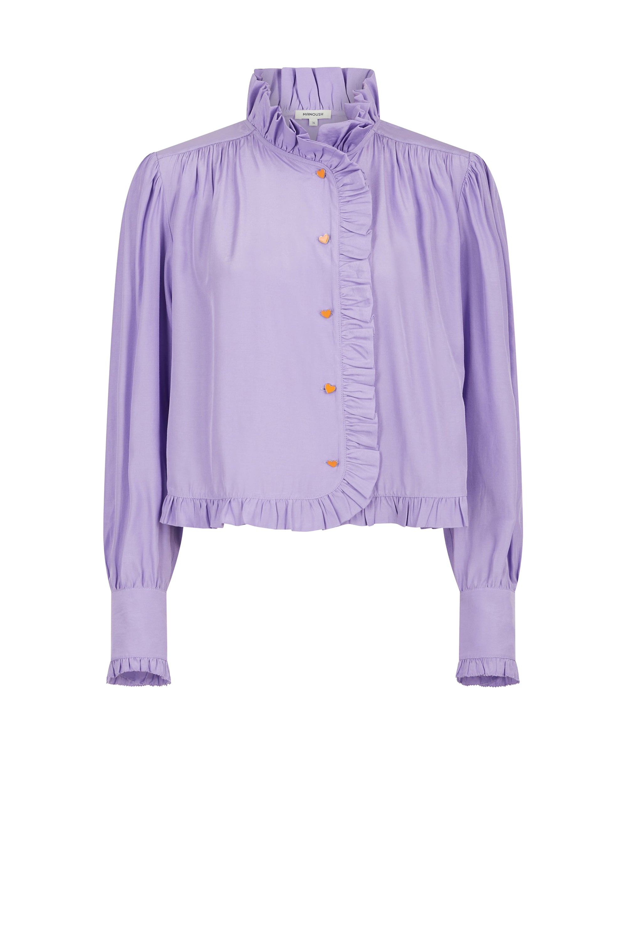 Chemise à col plissé Vintage - Violet
