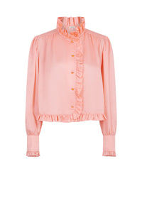 Chemise à col plissé Vintage - Rose