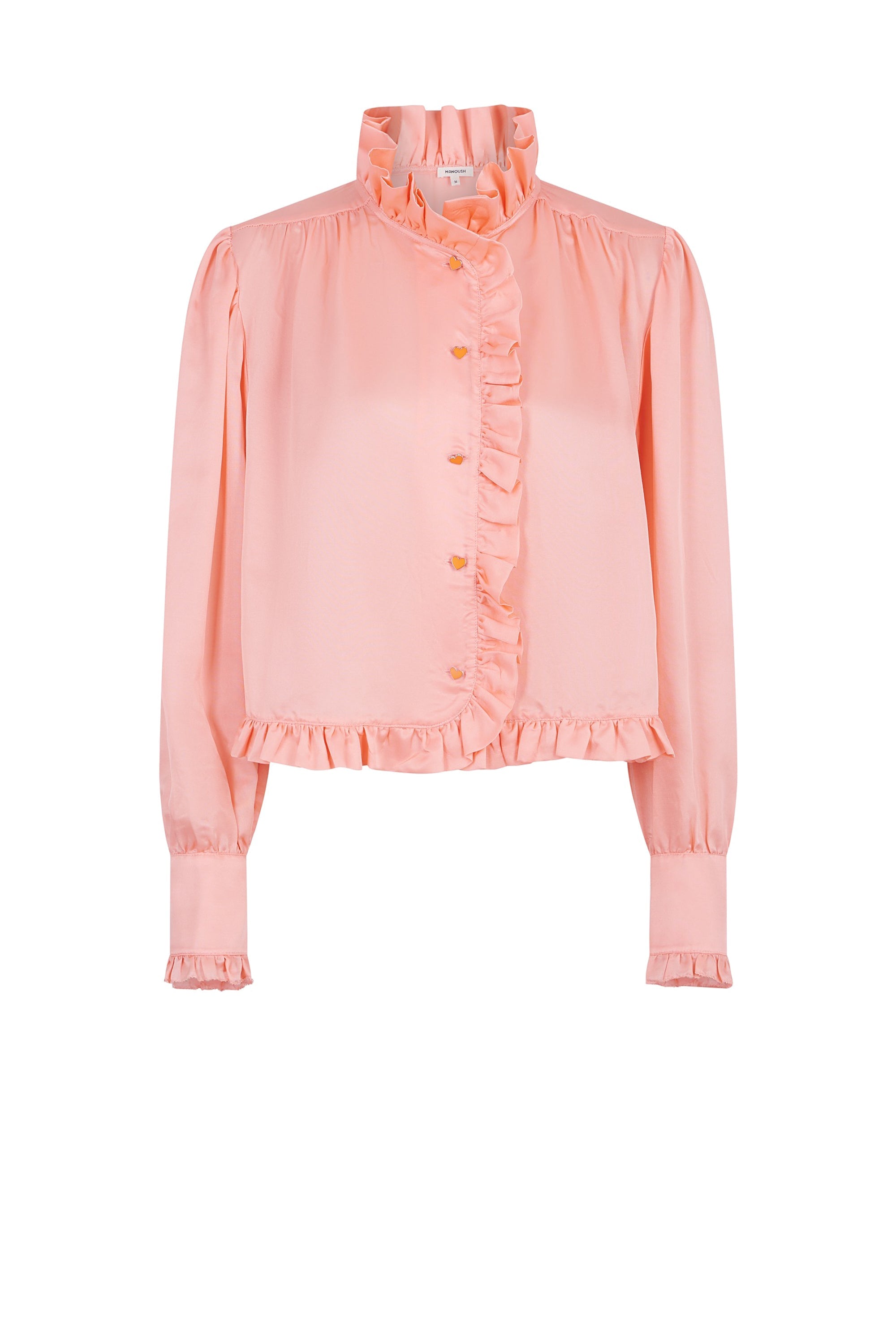 Chemise à col plissé Vintage - Rose