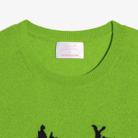 Pull fin à col rond Skull en cachemire - Kiwi Green