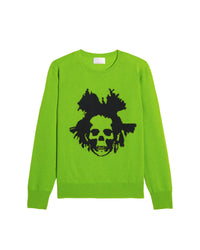 Pull fin à col rond Skull en cachemire - Kiwi Green