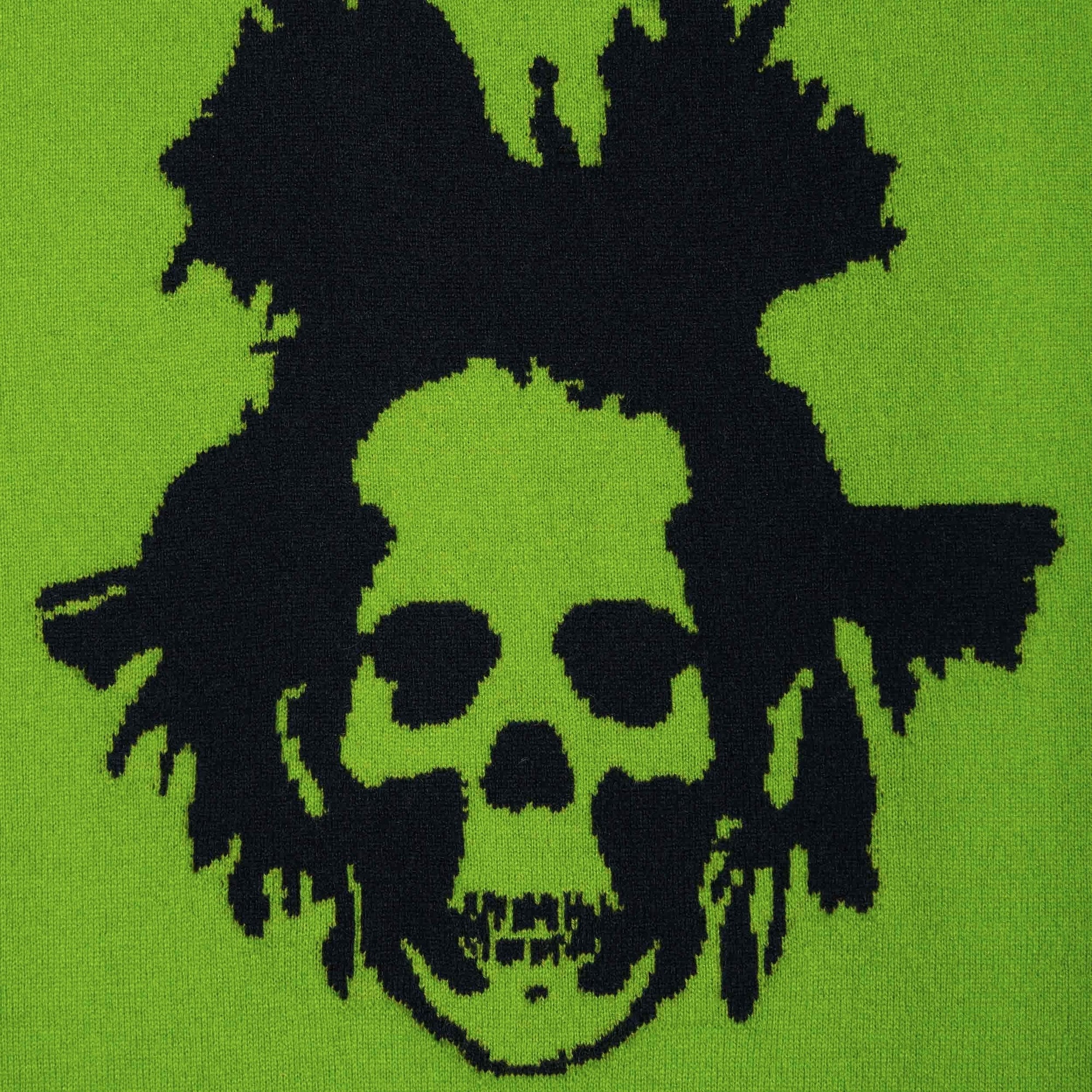 Pull fin à col rond Skull en cachemire - Kiwi Green