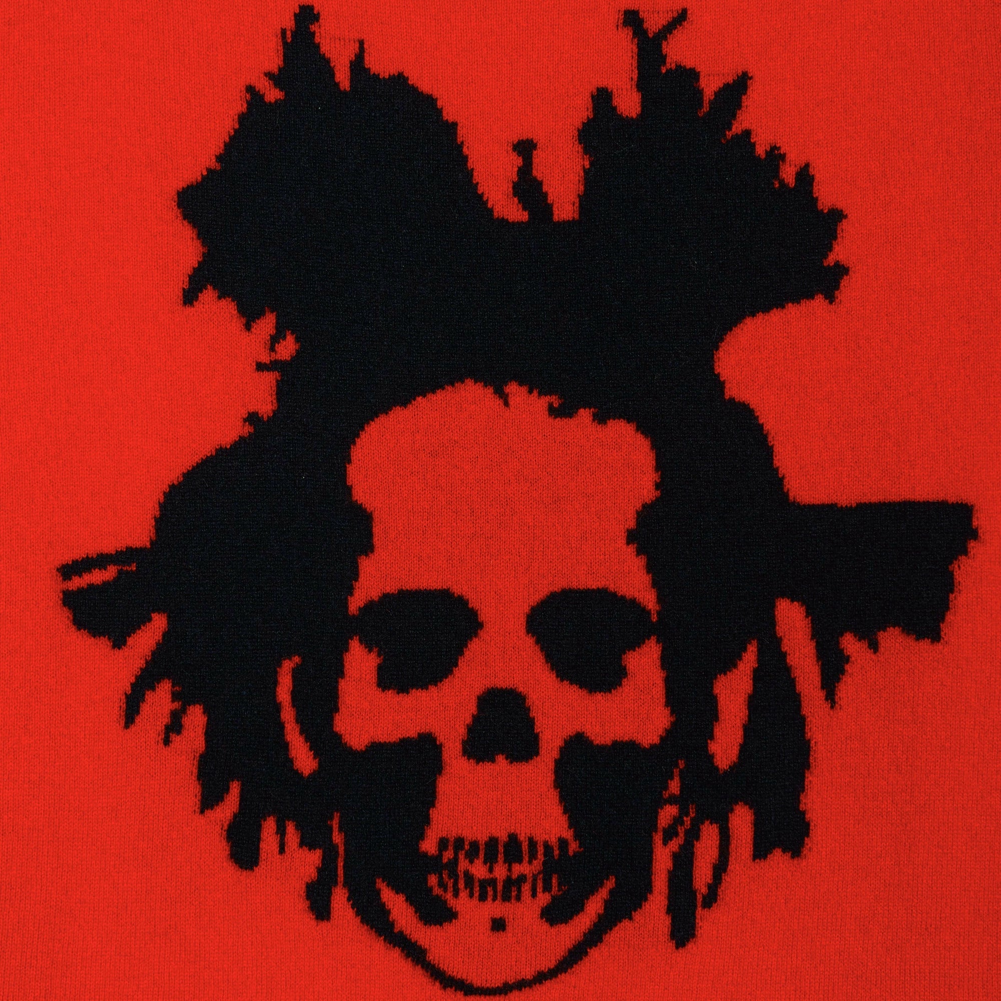 Pull à col rond Skull en cachemire - Spicy Red