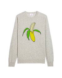 Pull à col rond Banana en cachemire - Light Heather Gray