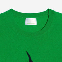 Pull à col rond Leaf en cachemire - Summer Green