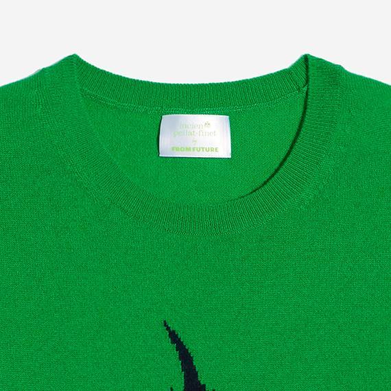 Pull à col rond Leaf en cachemire - Summer Green