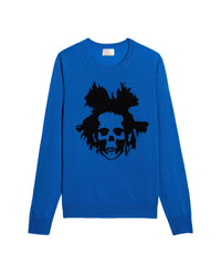 Pull à col rond Skull en cachemire - Denim Blue