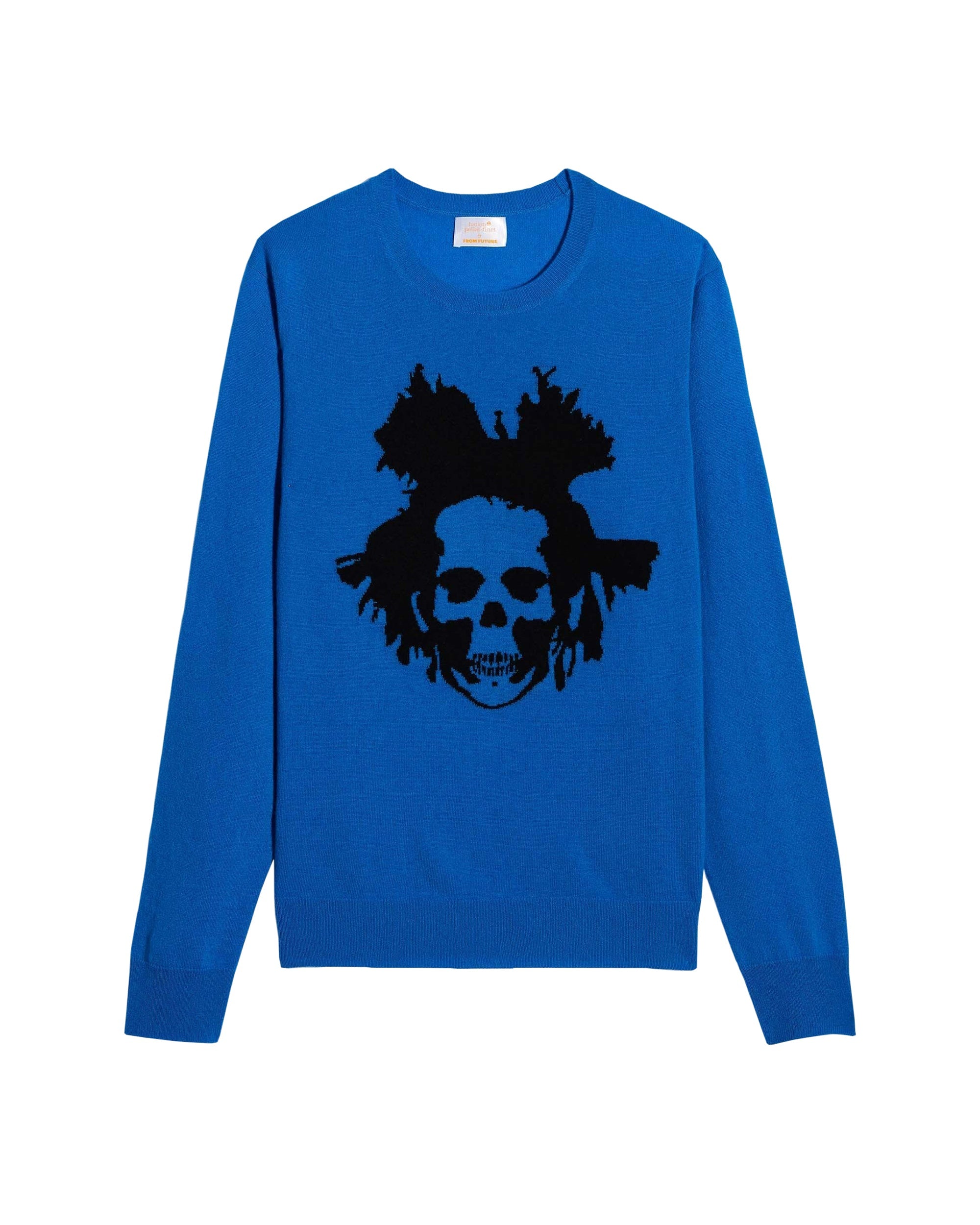 Pull à col rond Skull en cachemire - Denim Blue