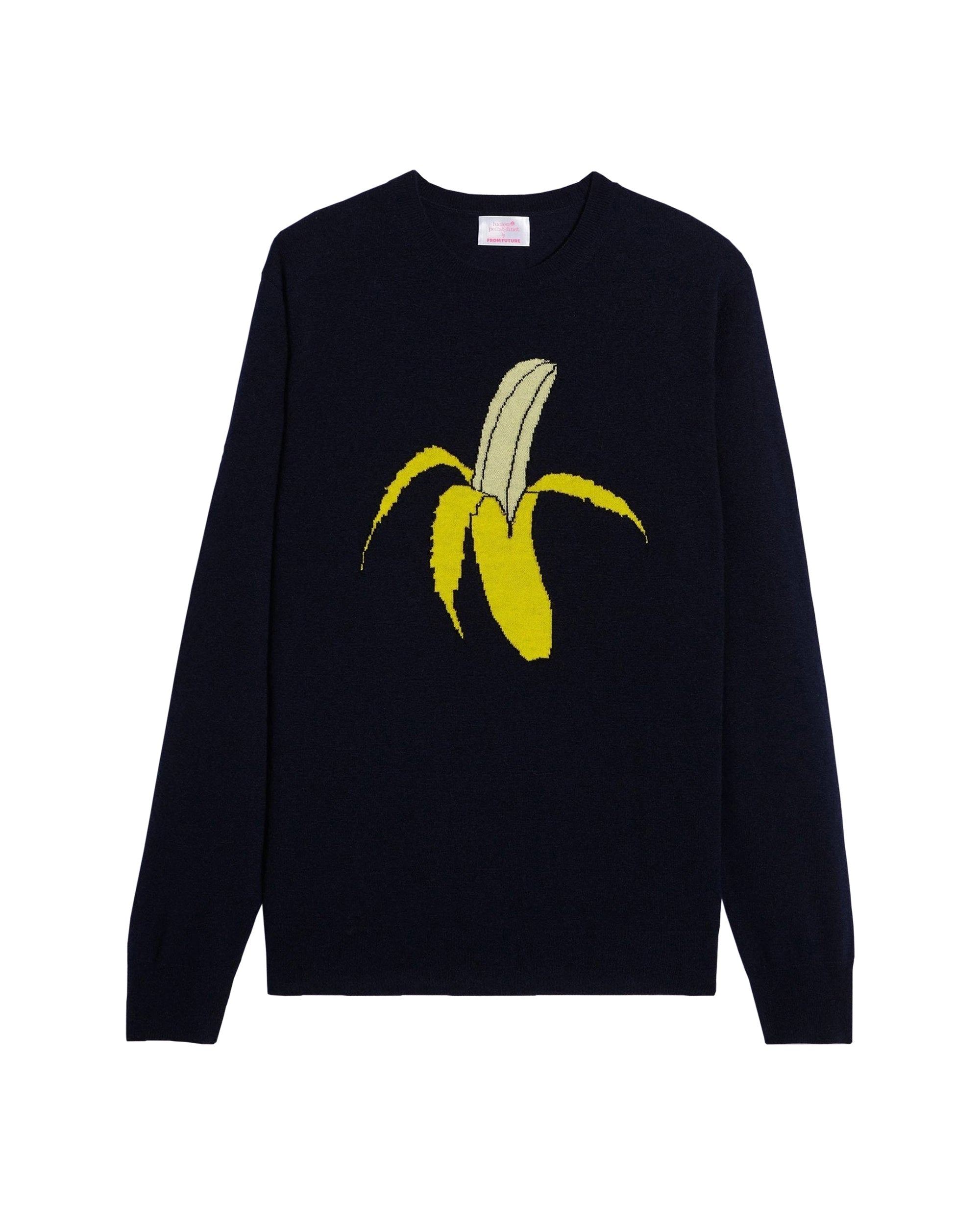 Pull à col rond Banana en cachemire - Navy