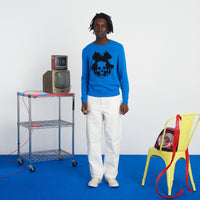 Pull à col rond Skull en cachemire - Denim Blue