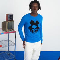 Pull à col rond Skull en cachemire - Denim Blue