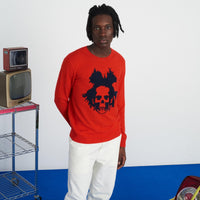 Pull à col rond Skull en cachemire - Spicy Red