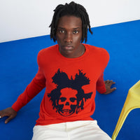Pull à col rond Skull en cachemire - Spicy Red