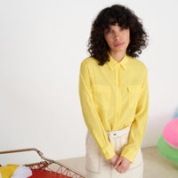 Chemise oversize en soie - Summer Yellow
