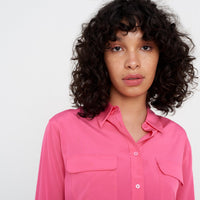 Chemise oversize en soie - Indian Pink