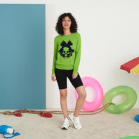 Pull fin à col rond Skull en cachemire - Kiwi Green