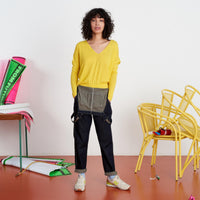 Pull à col V oversize extra fin en cachemire - Summer Yellow