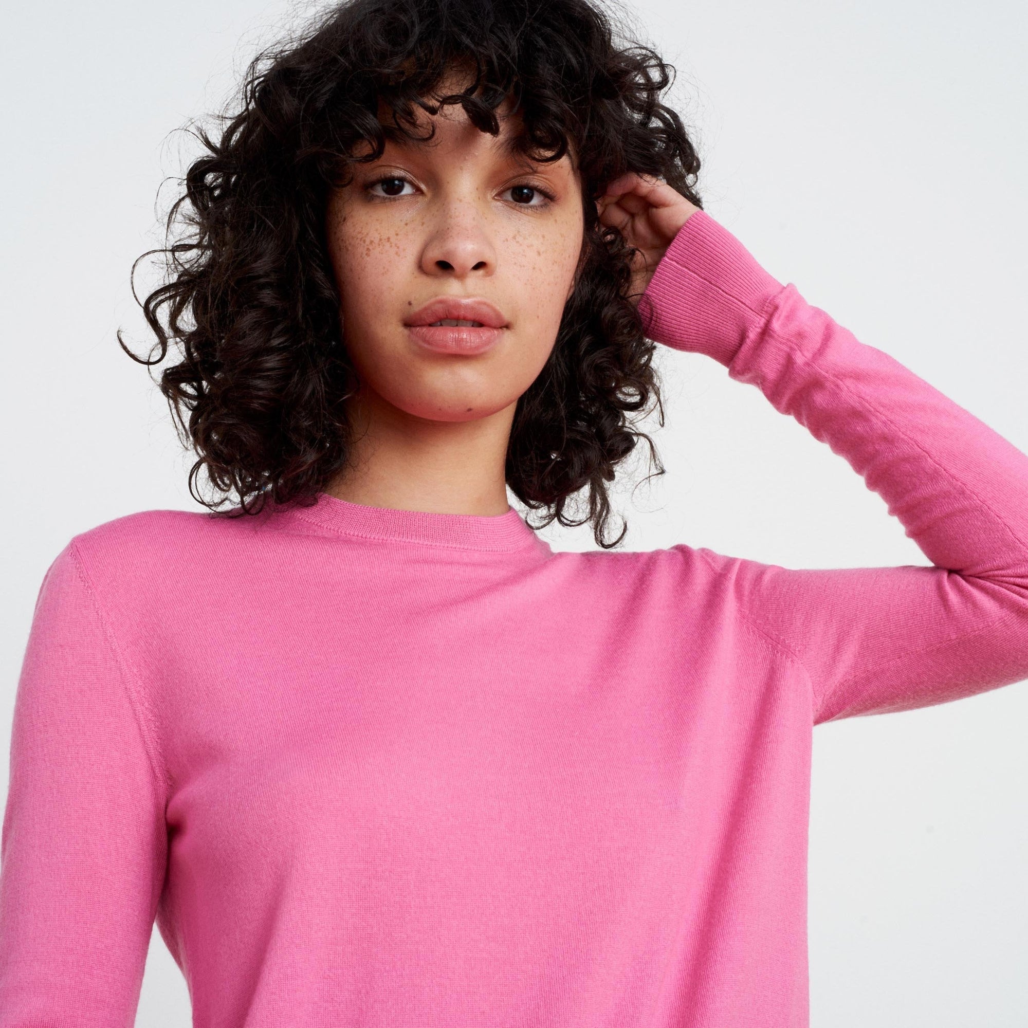 Pull à col rond droit en laine superfine - Bubble Gum