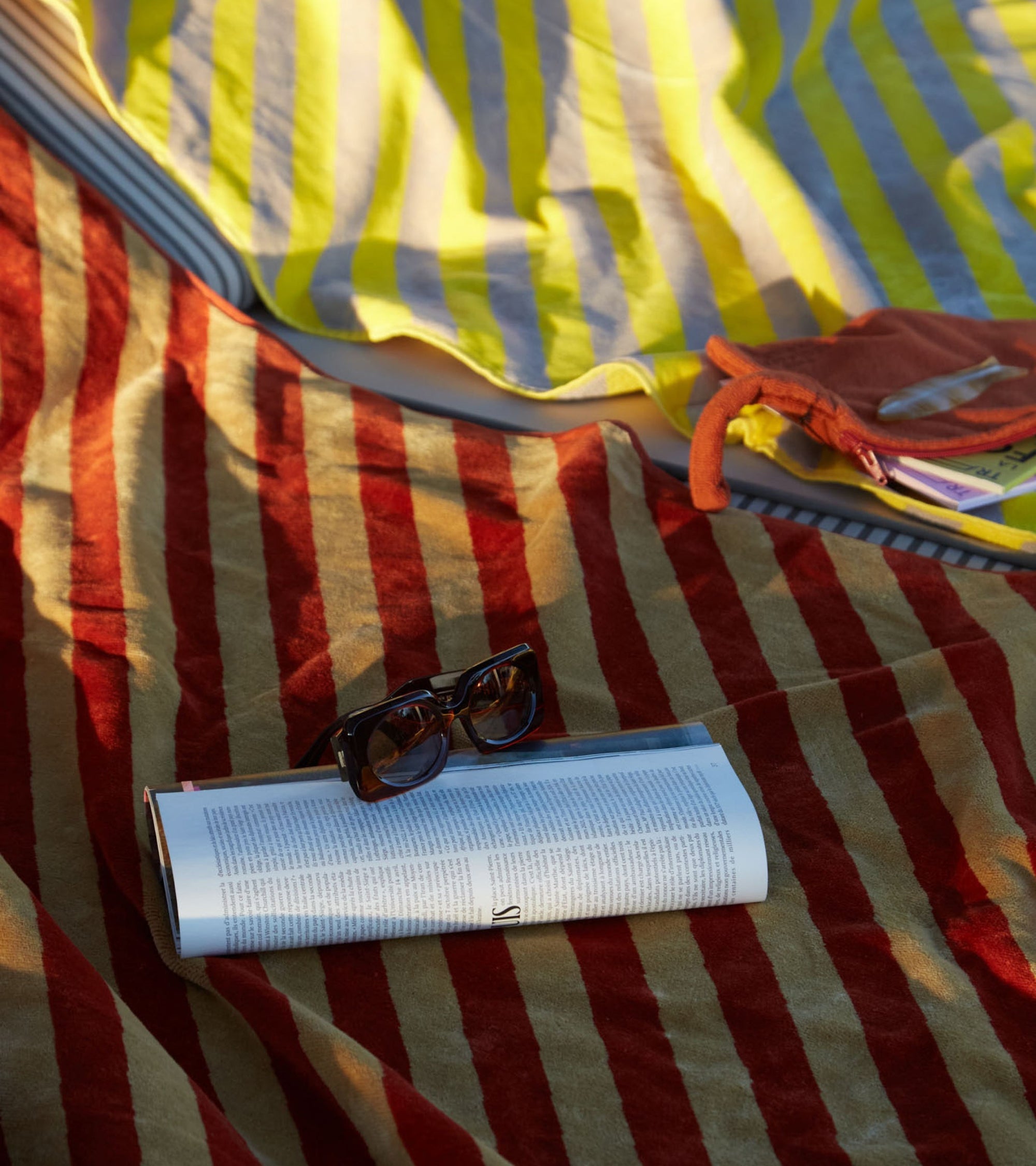 Drap de plage - Brique Et Beige