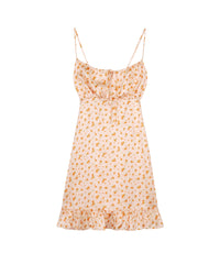Robe courte Georgie en soie - Peach Mini Rose