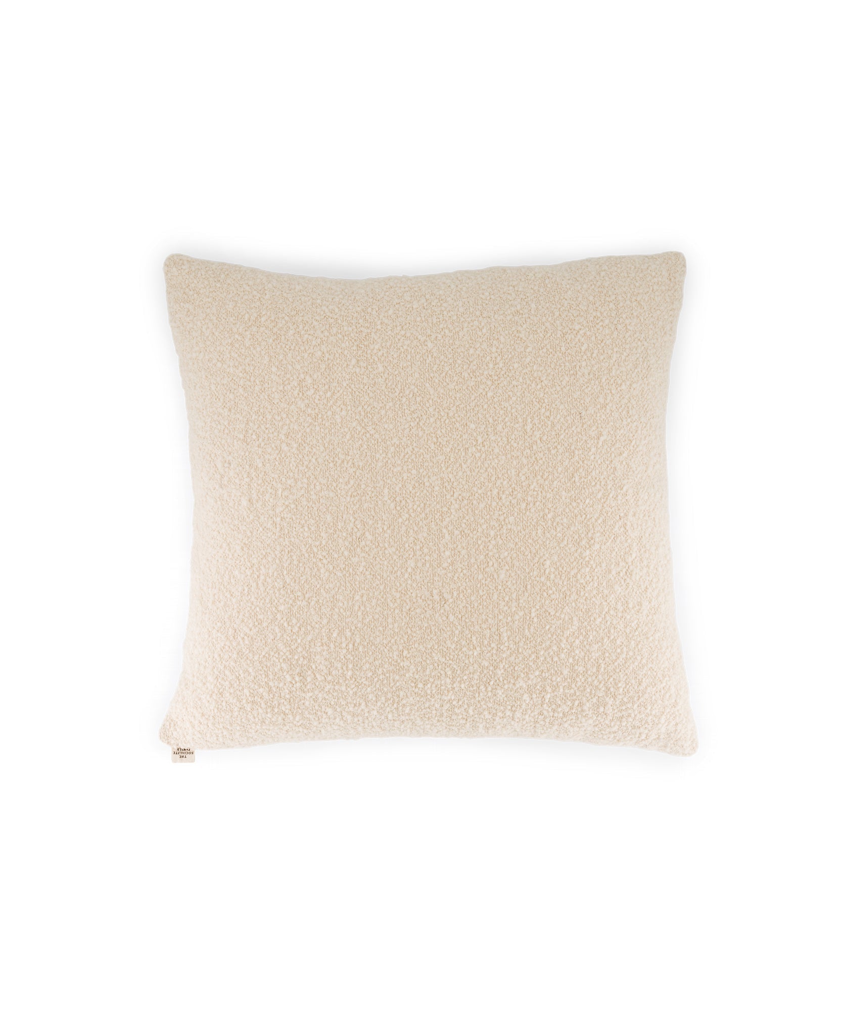 Coussin Carino en laine bouclée - Blanc crème