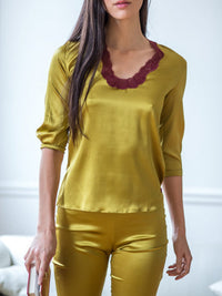 Pantalon Les intemporels en soie - Gold & Rubis