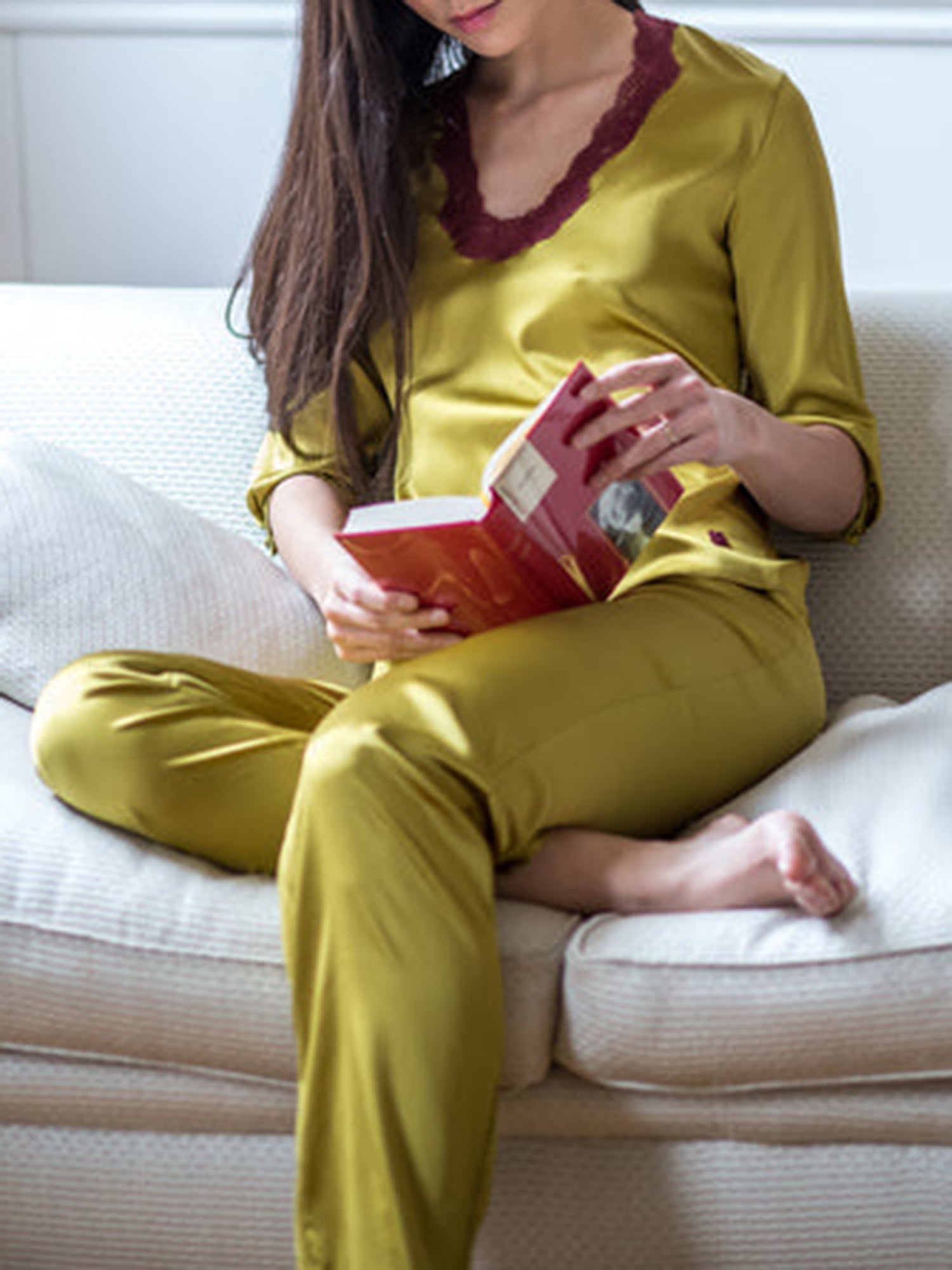 Pantalon Les intemporels en soie - Gold & Rubis