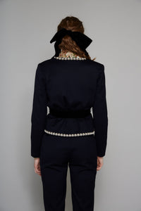 Veste Arabesque en laine - Bleu