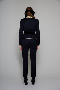 Veste Arabesque en laine - Bleu