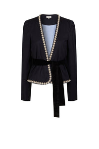 Veste Arabesque en laine - Bleu