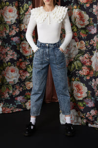 Jean à perles en denim - Bleu